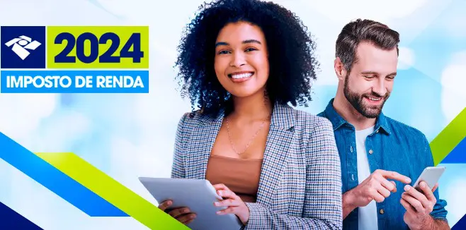 Banner de divulgação sobre o Imposto de Renda de 2024