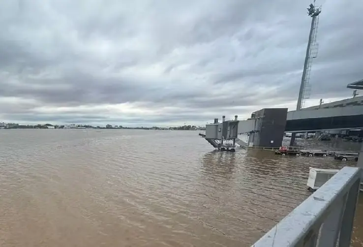 Aeroporto Salgado Filho, em Porto Alegre, ficou inundado depois de temporais | Foto: Divulgação/Fraport