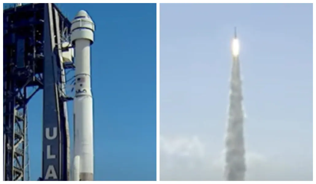 Momento em que a cápsula Starliner CST-100 inicia a missão