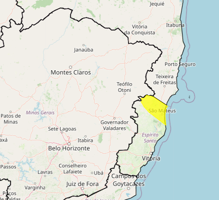 Região do Espírito Santo encara chuvas intensas | Foto: Reprodução/Inmet
