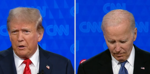 Joe Biden no debate com Donald Trump promovido pela CNN na quinta-feira, 28 de junho | Foto: Reprodução/CNN