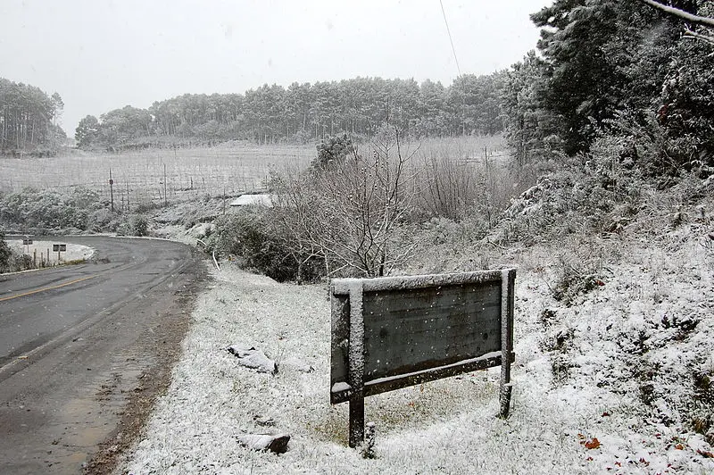 Neve em São Joaquim, em Santa Catarina no ano de 2013
