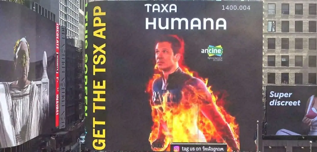 Imagem do 'ministro Taxadd' ficou no outdoor por 15 segundos | Foto: Reprodução/Twitter/X