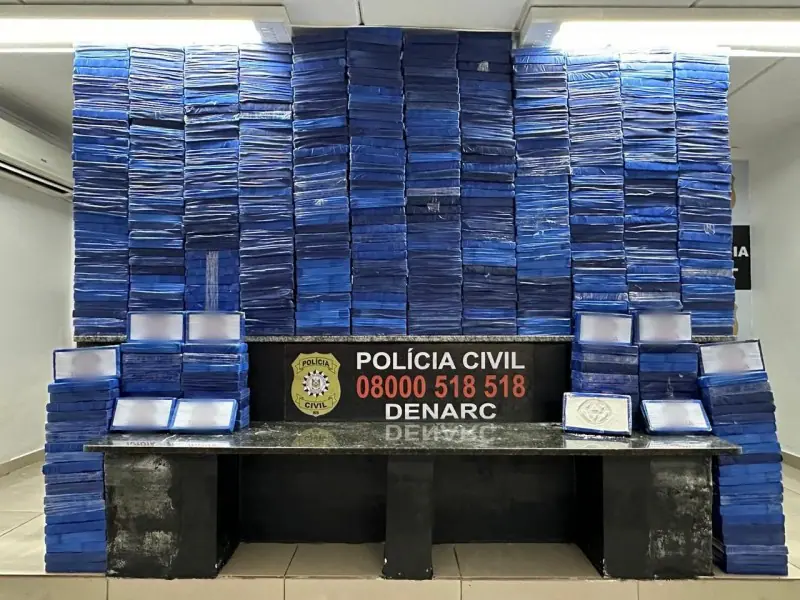 Mais de meia tonelada de cocaína foi apreendida pelos policiais durante ação em Canoas (RS) | Foto: Divulgação/PCRS