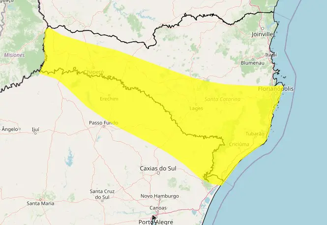 onda de frio amarelo - rs e sc