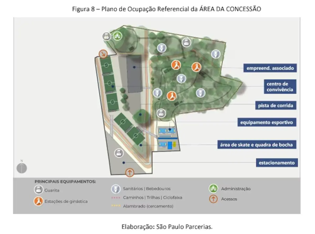 Divisão para a área do Parque Campo de Marte | Foto: Reprodução/Prefeitura de São Paulo