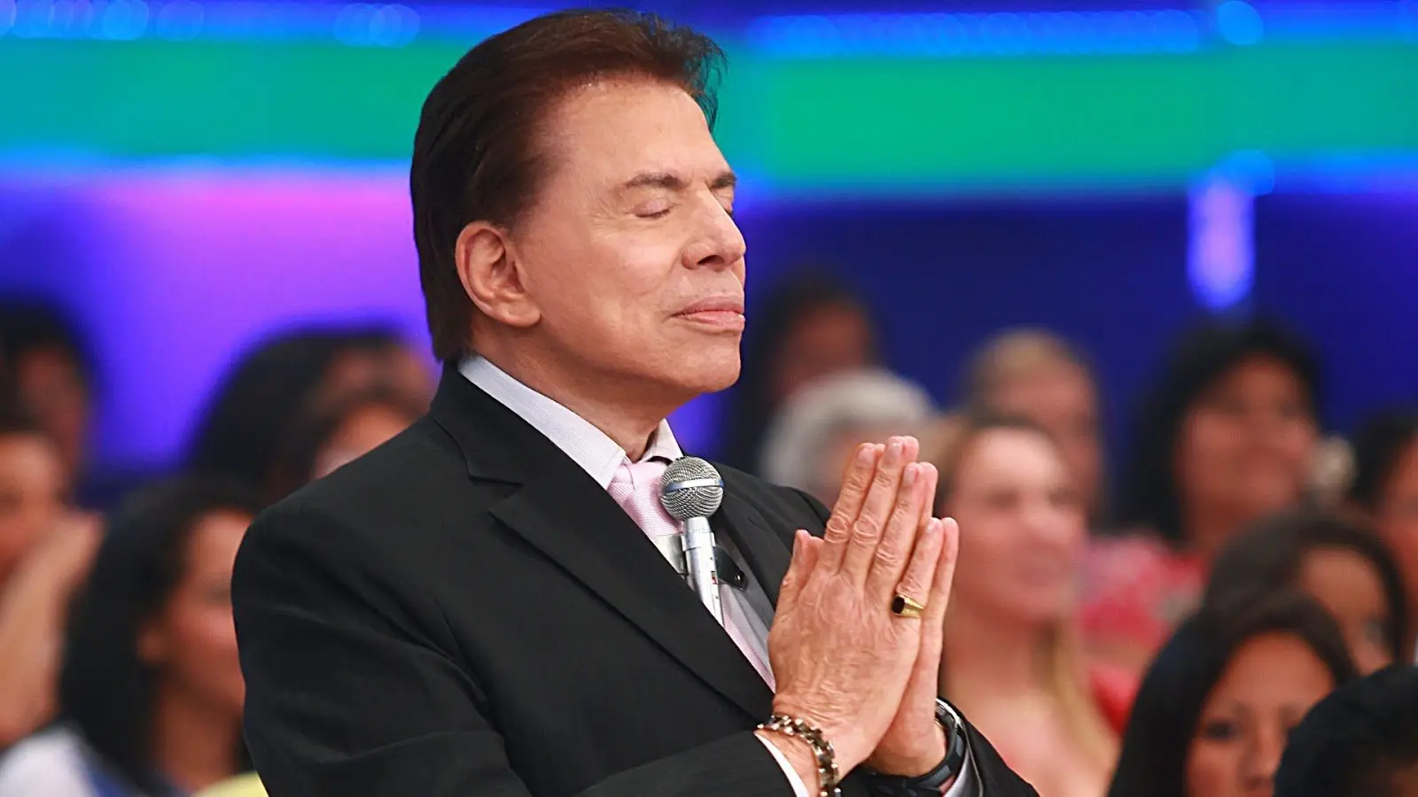 Foto do apresentador Silvio Santos, dono do SBT