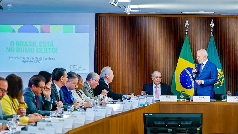 Presidente Lula durante reunião ministerial da última quinta-feira, 8 | Foto: Ricardo Stuckert/PR