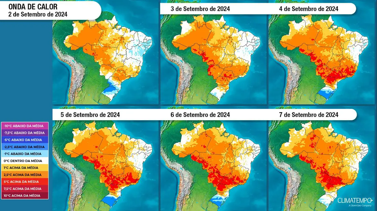 A umidade do ar pode atingir níveis emergenciais, abaixo dos 12%, em várias cidades do sul de Mato Grosso, interior de São Paulo, Triângulo Mineiro, Centro-Norte e nordeste de Mato Grosso do Sul e sul de Goiás | Foto: Divulgação/Climatempo