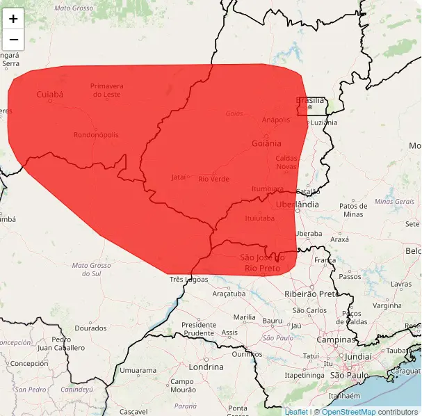 Alerta vermelho para perigo de baixa umidade, emitido pelo Inmet na tarde desta terça-feira, 20 | Foto: Reprodução/Inmet