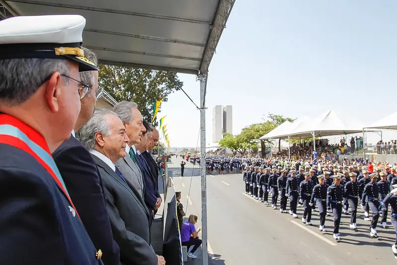 Michel Temer, no desfile de 7 de setembro de 2016