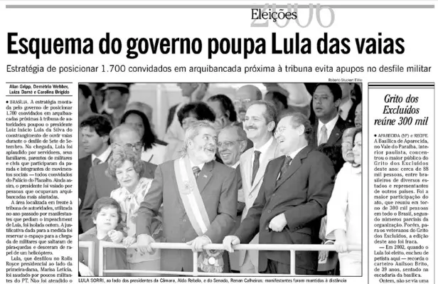Esquema de Lula tenta evitar vaias
