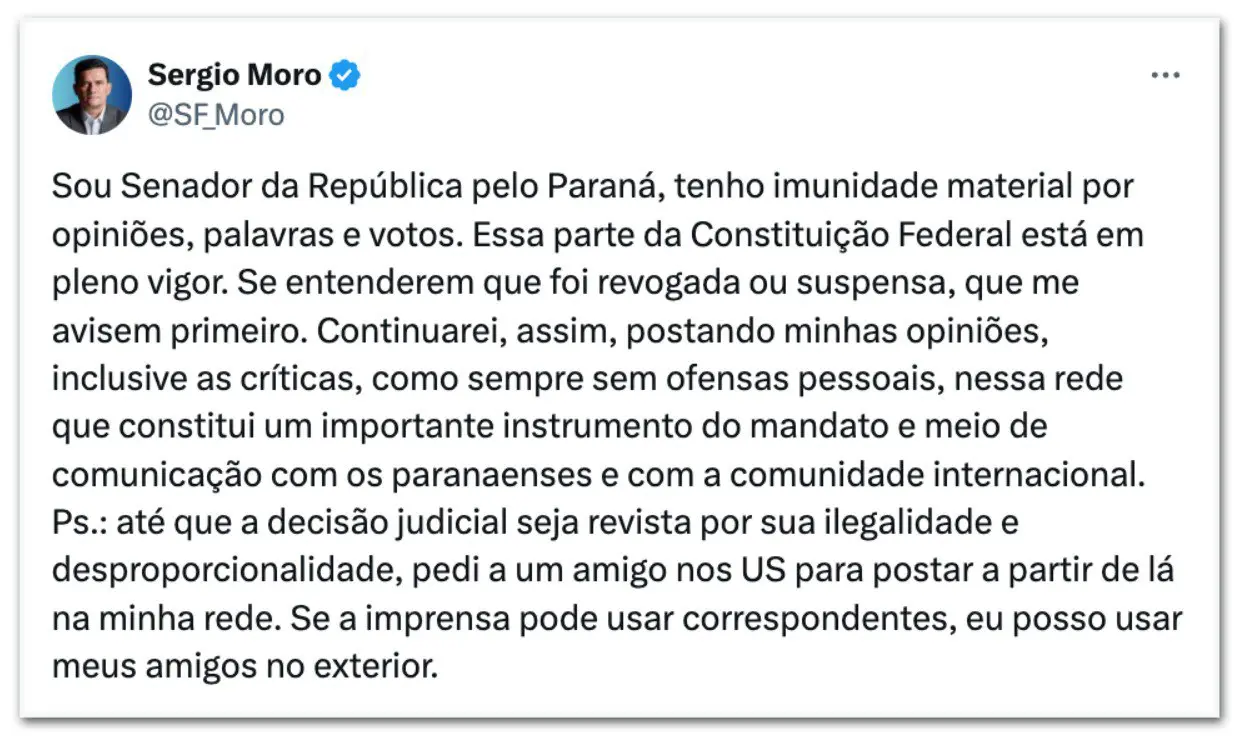 Sergio Moro tuite