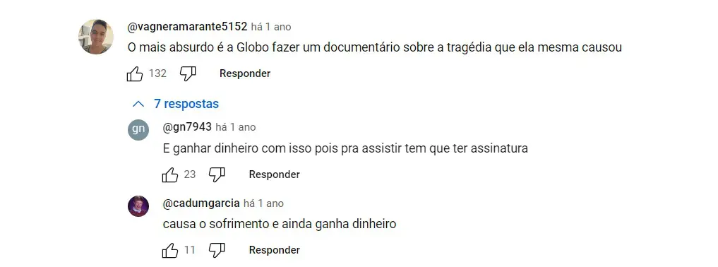 Internautas lembram que a TV Globo foi o primeiro veículo a noticiar o Caso Escola Base | Foto: Reprodução/YouTube