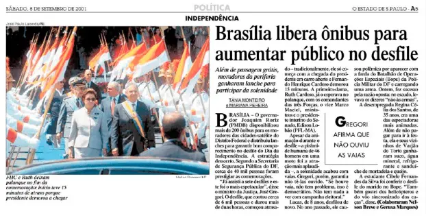 ônibus aumentam público do dia da independência