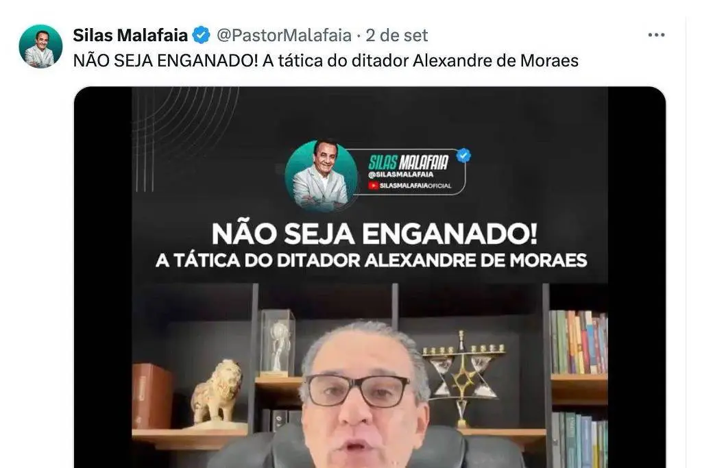 Silas Malafaia publicou um vídeo | Foto: Reprodução/Folha de S. Paulo
