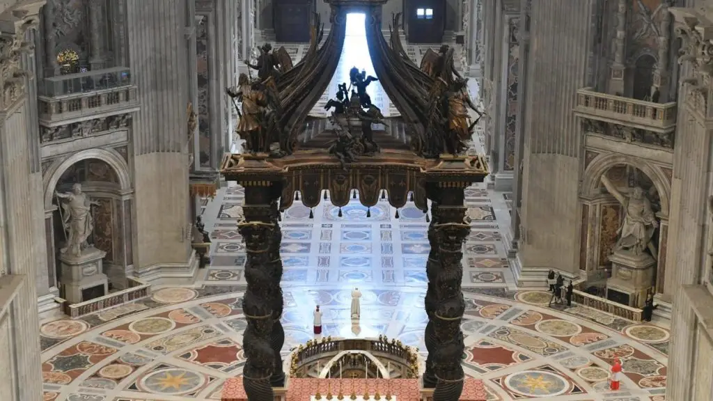 O Papa Francisco durante a missa de Páscoa