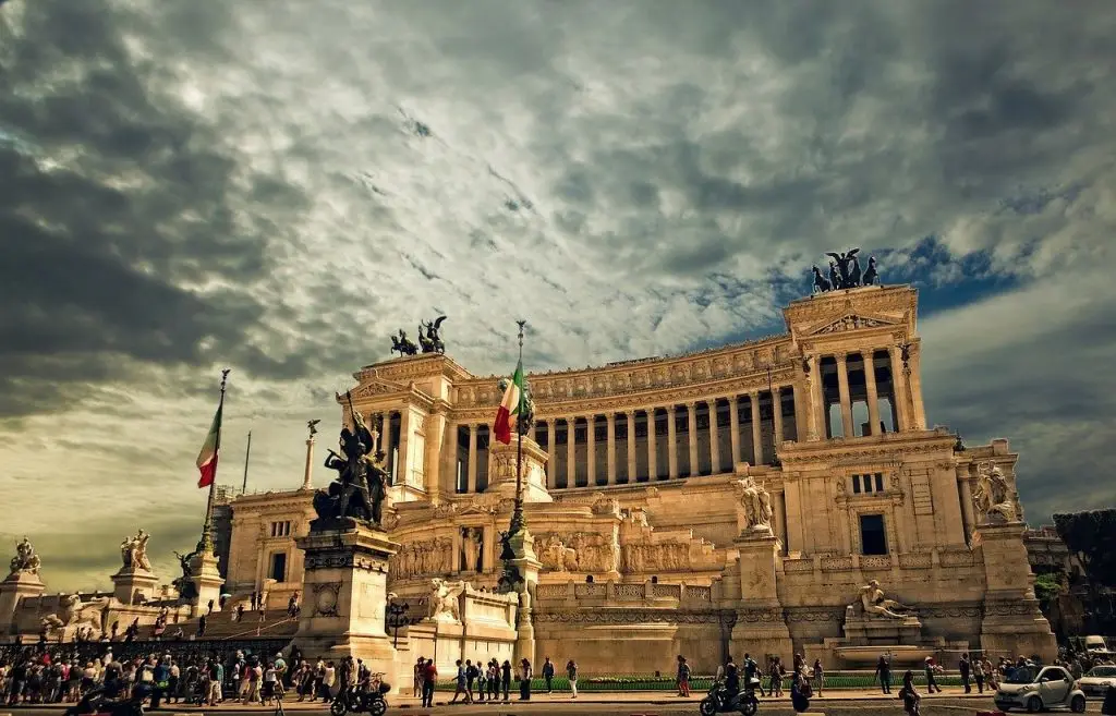 O "Altar da Pátria", em Roma, a capital da Itália