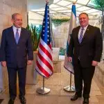 O secretário de Estado dos EUA, Mike Pompeo, com Netanyahu