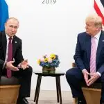 Donald Trump com o presidente russo, Vladimir Putin