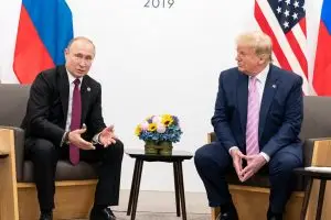 Donald Trump com o presidente russo, Vladimir Putin