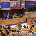 Parlamento europeu ouve discurso do presidente da Ucrânia, Volodymyr Zelensky