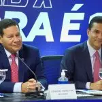 Vice-presidente Hamilton Mourão e presidente do Republicanos, deputado Marcos Pereira