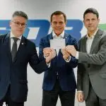 Senador Alessandro Vieira, governador de São Paulo, João Doria, e presidente nacional do PSDB, Bruno Araújo