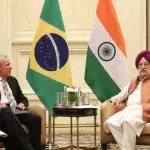 Ministro de Minas e Energia, Bento Albuquerque, e ministro do Petróleo da Índia, Hardeep Singh Puri