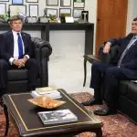 Presidente do STF, Luiz Fux, em audiência com o ministro da Defesa, Paulo Sérgio Nogueira de Oliveira