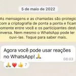 WhatsApp libera reações