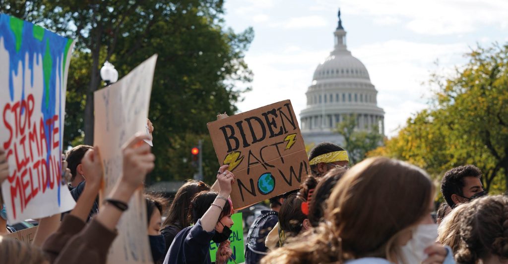 Ativistas da crise climática se manifestam no Capitólio dos EUA