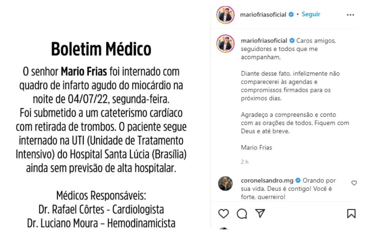 Boletim Médico de Mário Frias