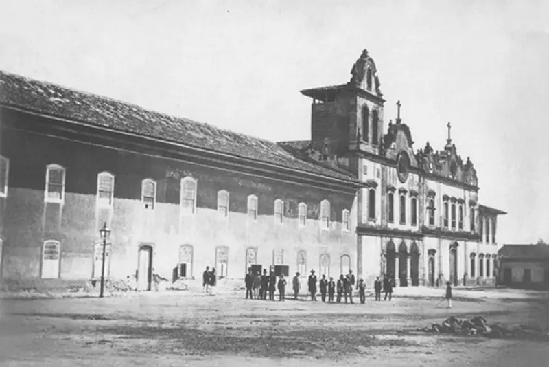 Faculdade de Direito do Largo de São Francisco, por volta de 1860 | Foto: Wikimedia Commons