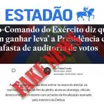 Exército jornal fake news