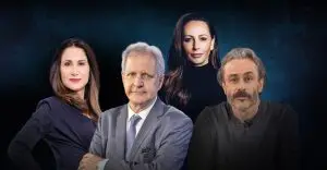 Os jornalistas Paula Leal, Augusto Nunes, Ana Paula Henkel e Guilherme Fiuza