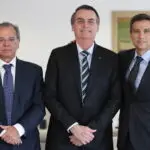 Paulo Guedes, ex-ministro da Economia, Jair Bolsonaro, ex-presidente da República, e Roberto Campos Neto, presidente do Banco Central | Foto: Marcos Corrêa/PR