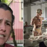 mulher quer doar copo para pesquisa