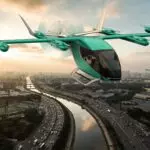 Concepção artística do carro voador da Embraer | Foto: Divulgação/Twitter/@EveAirMobility