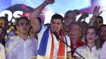 Santiago Peña em discurso.