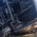 Ônibus capota morto