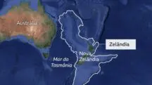 mapa Zelândia continente submerso