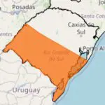 rio grande do sul - alerta laranja perigo - tempestade - inmet - mapa