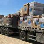 ajuda humanitária - faixa de gaza- caminhões - oms
