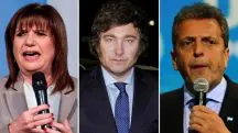 eleições na argentina - patricia bullrich javier milei sergio massa