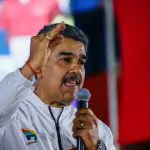 Guiana | O ditador Nicolás Maduro se dirige a apoiadores durante o referendo eleitoral sobre a anexação do território de Essequibo, na Guiana - 3/12/2023 | Foto: Leonardo Fernández Viloria/Reuters