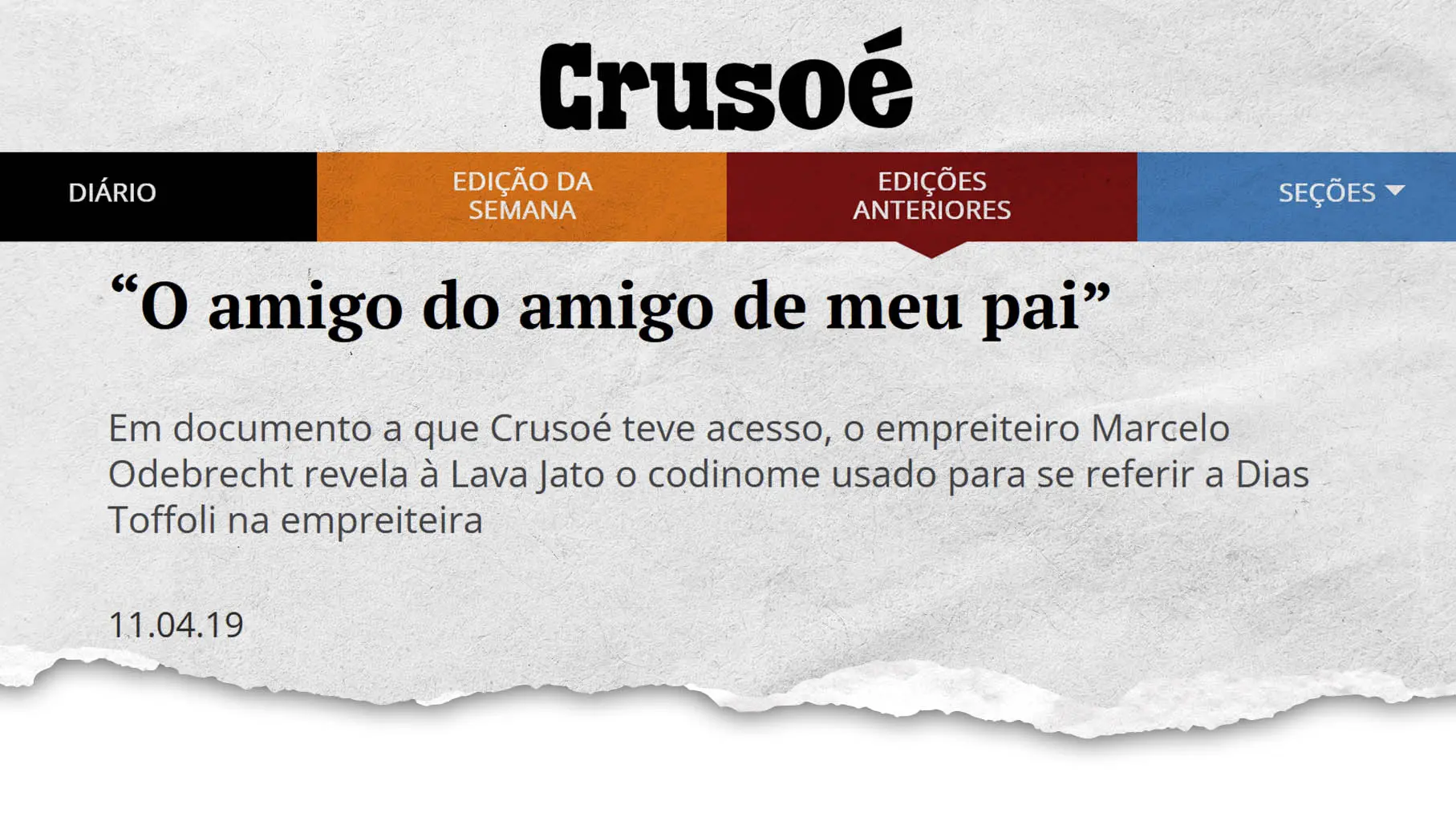Recortes v1 2 - amigo do amigo do meu pai - revista Crusoé - dias toffoli