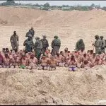 membros do Hamas rendidos em Gaza