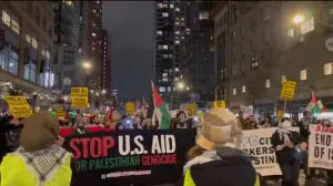 Manifestantes pró-Hamas