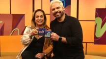 Foto da apresentadora Cissa Guimarães e de Muka do Space
